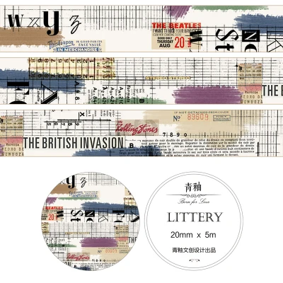 LITTERY 1 шт. Ретро васи лента Набор Diy Клей Скрапбукинг планировщик Маскировочная лента наклейка пуля школьный журнал канцелярские принадлежности - Цвет: LITTERY
