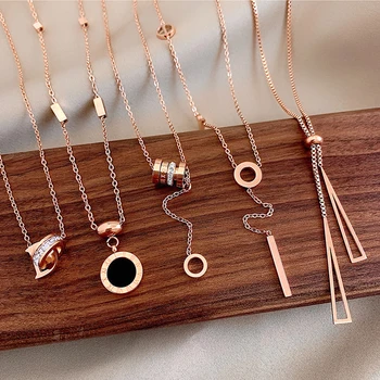 

Stainless Steel Necklace for Women Butterfly Star Crystal Pendant Necklace Chain No Fade Fashion Jewelry Wholesale