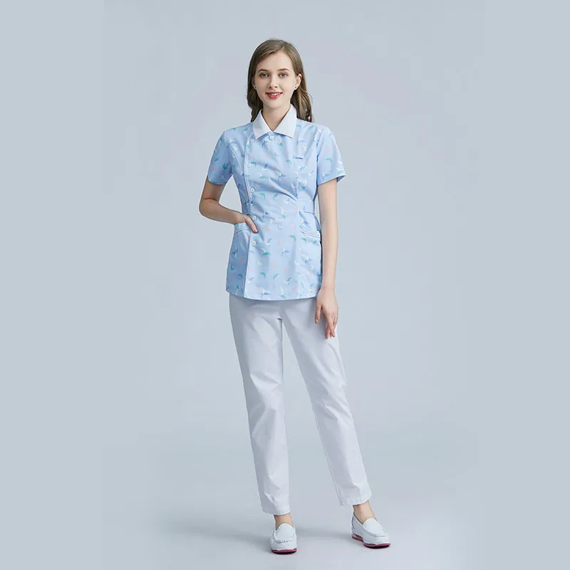 Oral Split Nurse Uniform Long Short Sleeve Medical Short Suit Hospital Decor Nurse Uniform Cosmetology Guide Medicine Store