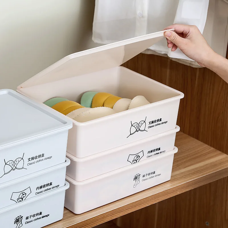 

Clothing Organizer Seperated Underwear Bra Socks Storage Box Drawer-Type Sorting Cabinet Box Cosmetic Plastic Organizer Storage