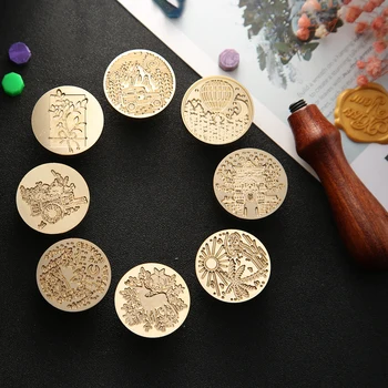 

Wax Seal Antique Sealing Wax Stamp Wood Handle DIY Envelope Wedding Invitations Replace Copper Head Hobby Tools Sets