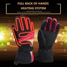 Водонепроницаемые перчатки с подогревом, зимние, 3600 мА/ч, на батарейках, для катания на лыжах, для верховой езды, теплые перчатки, кожаные, хлопковые перчатки+ пять пальцев с подогревом
