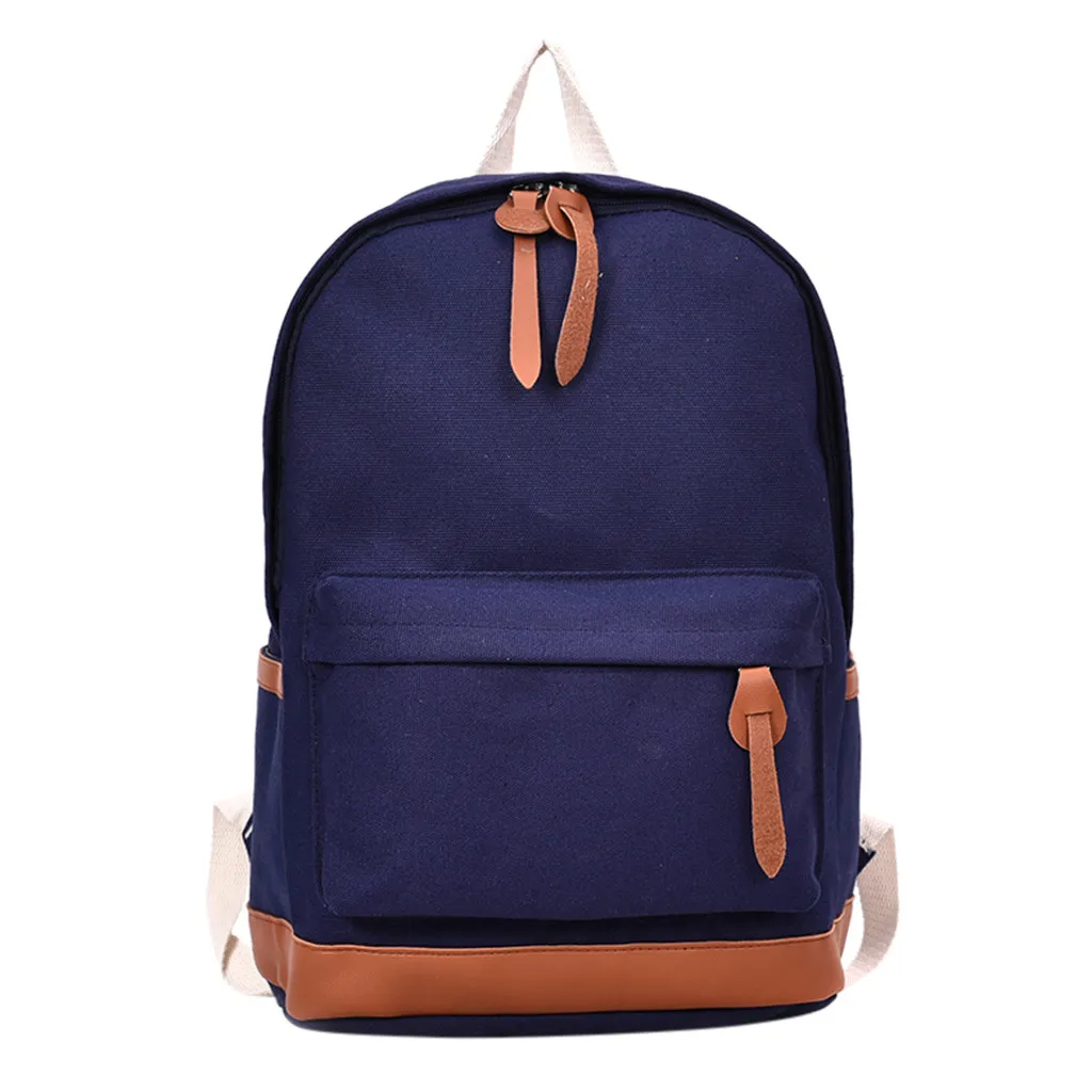 New Women Backpack Student Bag Men And Women Shoulder Bag Student Campus Solid Color Backpack 8.13