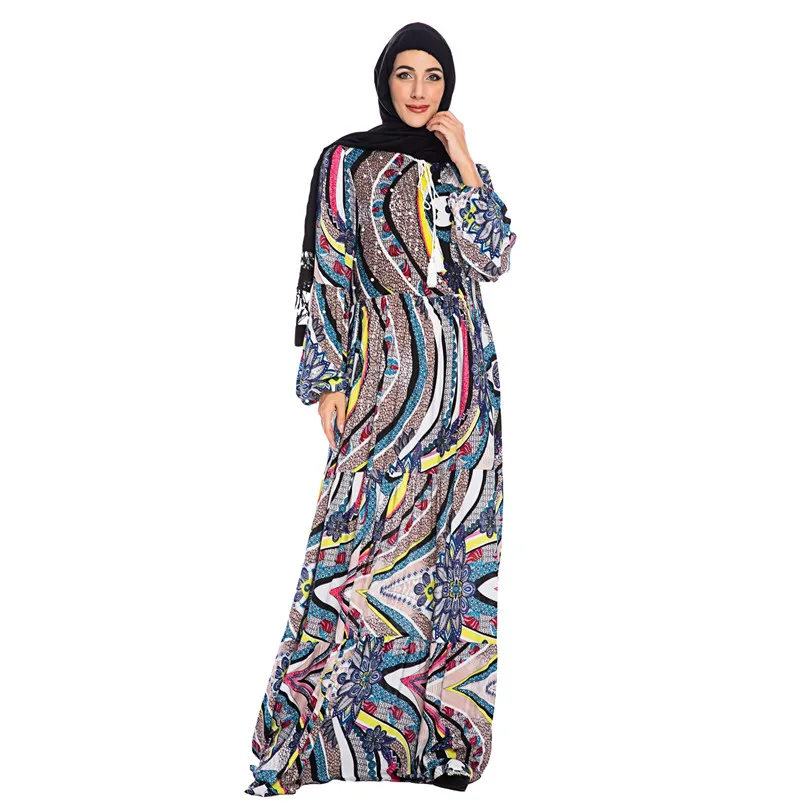 Long Sleeve Abaya Turkish Muslim Dress Islamic Clothing Abayas For Women Hijab Dresses Islam Jilbab Caftan Dubai Kaftan Elbise