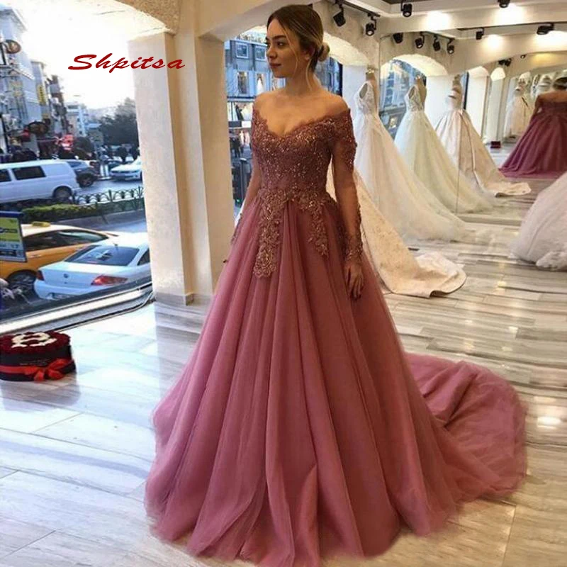 Элегантные кружевные вечерние платья с длинным рукавом размера плюс Кристальные