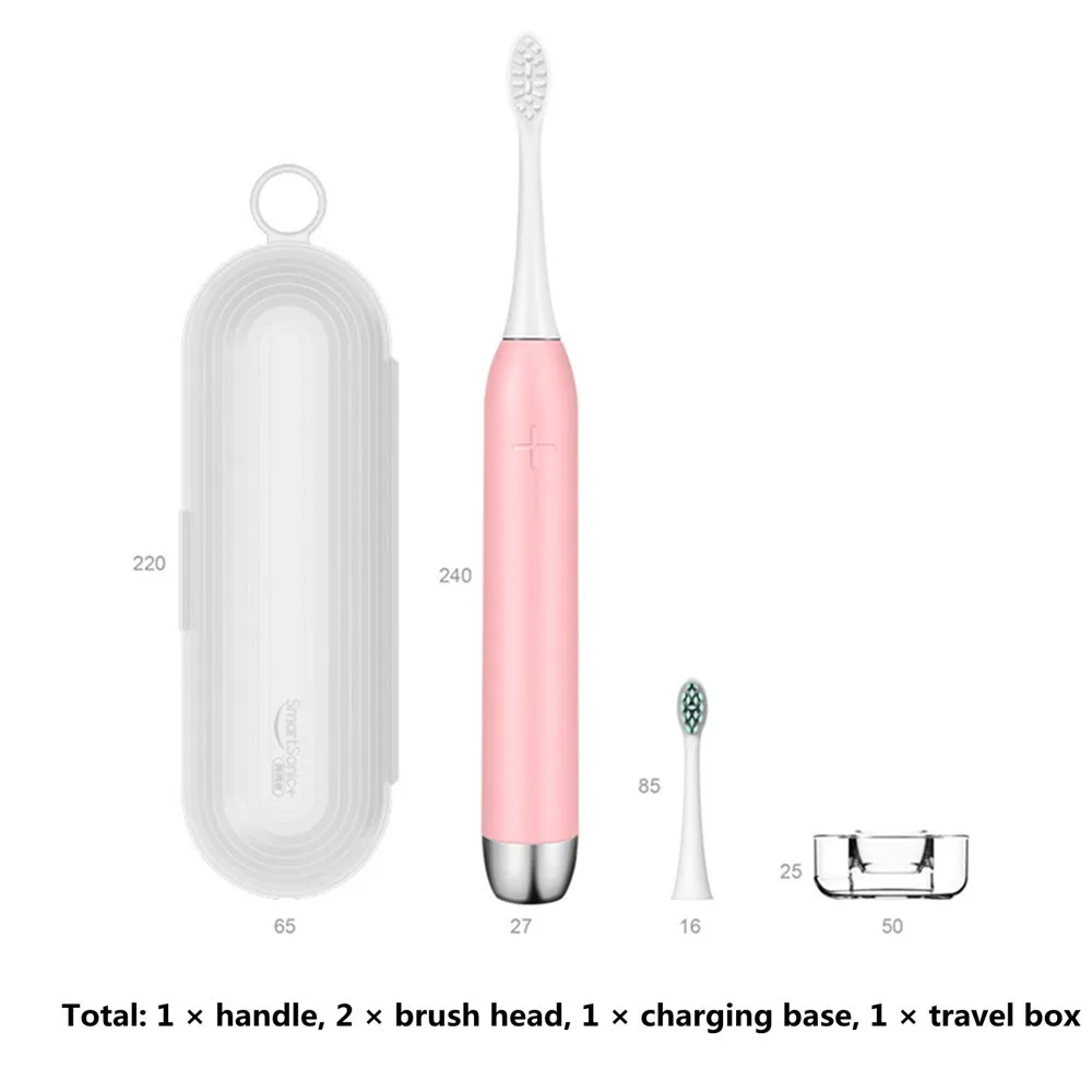 T12 звуковая электрическая зубная щетка перезаряжаемая для взрослых IPX7 Водонепроницаемая электрическая зубная щетка Ультра звуковая отбеливающая Вибратор-кисточка для зубов - Цвет: F