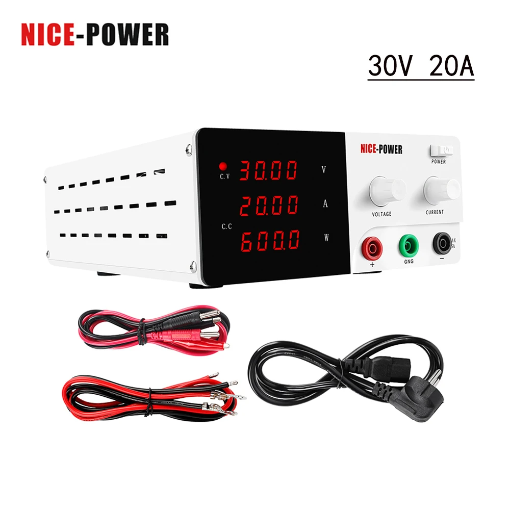 Высокоточный светодиодный дисплей NICE-POWER 30 в 20 А регулируемый лабораторный