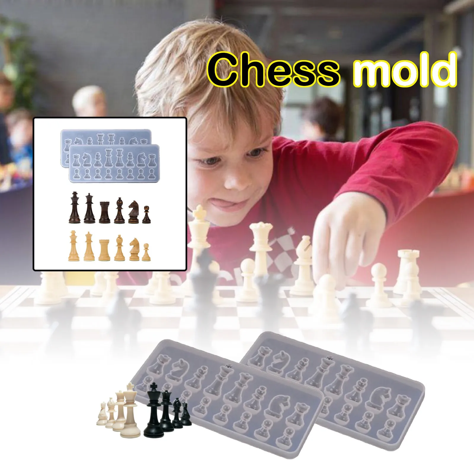 New Silicone 3D Chess Mould Cake Chocolate Candy Craft Mold Tool DIY Funny Self-made Eatable Set Soap Ice Tray | Дом и сад
