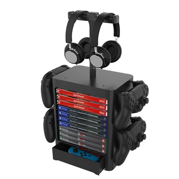 

Multi-Functional Storage Rack Holder for PS5 /PS4 /Xbox One /Nintend Switch Game Disc Bracket Controller Headphone Holder Tower