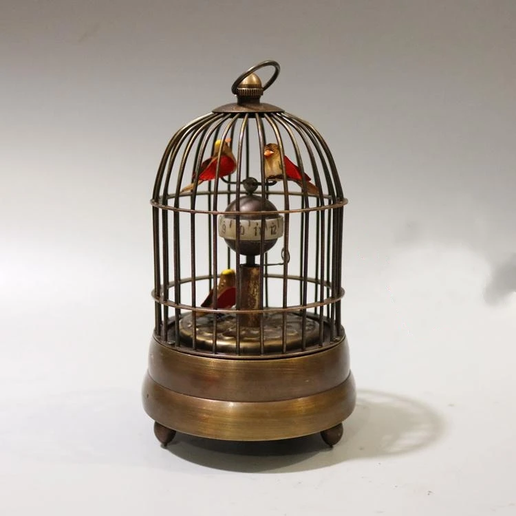 

Collect Old Pure Coppper Birdcage Shape Western Hang Mechanical Clocks Watch