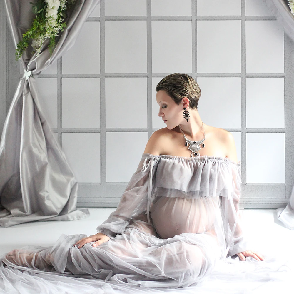 D& J реквизит для фотосъемки беременных Макси платье для беременных сетчатая одежда платье для беременных нарядное летнее платье для фотосъемки