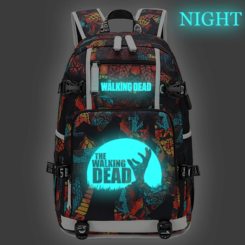 Walking Dead Printing Casual Zipper 18 Inch Student Schoolbag Men/Women Large Capacity Bags Teenager's Outdoor Travel Backpacks - Цвет: 803-ff-1122-2(3)