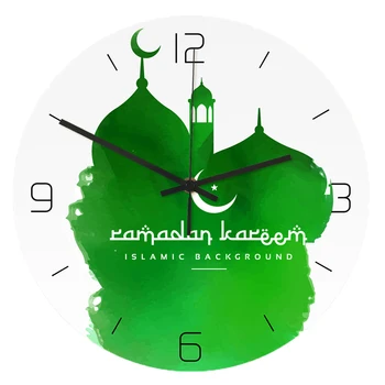 

Moslem Mosque Pattern Wall clock Creative Acrylic Material Clock Bedroom Living Room Home Decor Silent Movement Clock