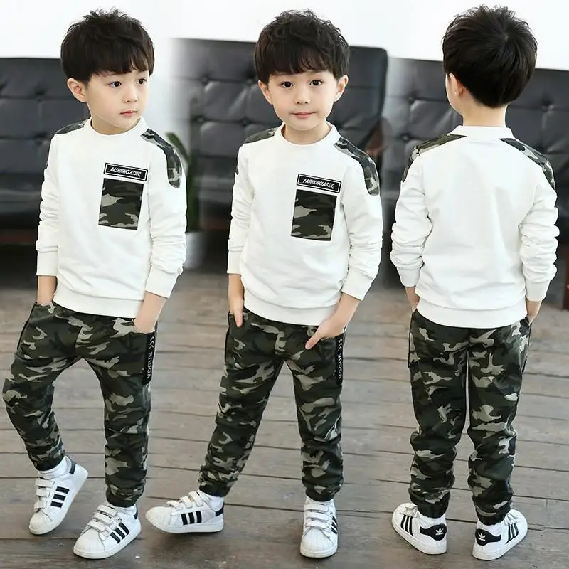 

. Childrenswear BOY'S Spring Clothing Set 2018 New Style Children Camouflage Boy Sports Spring And Autumn Korean-style Two-Piece