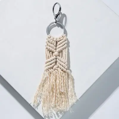 Cpop Boho креативный автомобиль макраме брелки длинные ручной работы переплетения брелок с кистями подарок для женщин друг Прямая Горячая - Цвет: C
