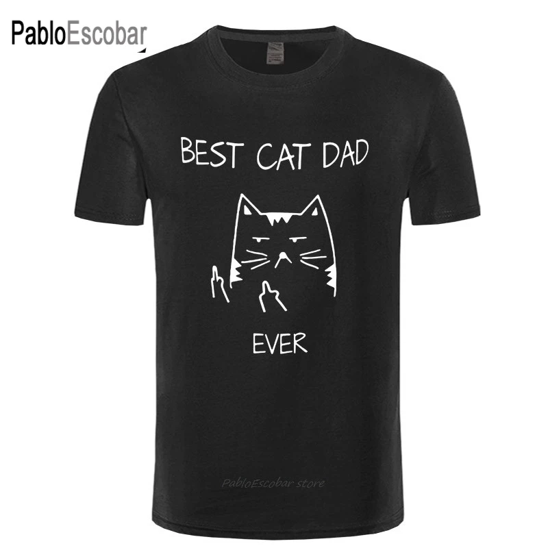 Забавная футболка с надписью Best Cat Dad Ever подарок для мужчин повседневные