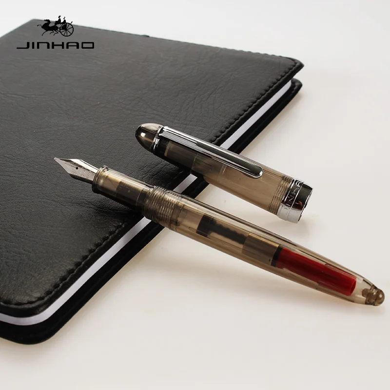 Jinhao 992 на высоком каблуке Модные прозрачные Цвет перьевая ручка с 0 5mm F Перо смолы