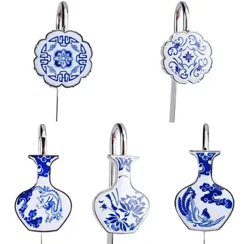 

Vintage Porcelain Vase Bookmark For Books Blue And Bookmark Gift White Stationery Items Metal Unique Creative School X4A0