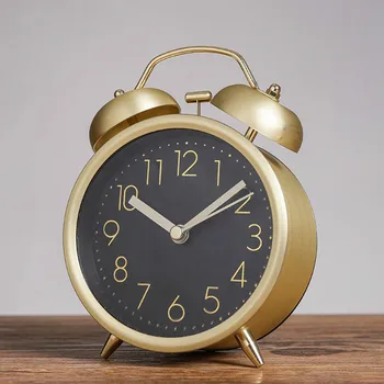 

Gold Student Alarm Clock Kids Snooze Silent Loud Table Digital Alarm Clock Unique Simple Quiet Calar Saat Home Decor JJ60NZ