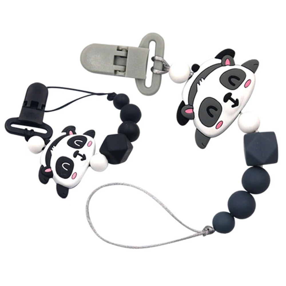 

Panda Shape Beads Pacifier Chain Baby Teething BPA Free Food Grade Silicone With Beads For Clip For Baby Chewable Toys