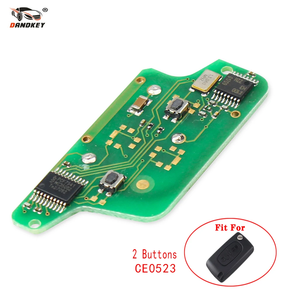 Dandkey ASK дистанционный ключ электронная плата для peugeot 407 407 307 308 Citroen C2 C3 C4 Fob Ce0523 433 МГц ID46 чип