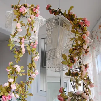 

Garland Flower 7ft Pink Rose Wedding Bedroom Style Vintage Shabby Chic String