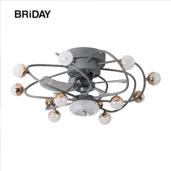 

70cm led ceiling fan lamp with lights remote control ceeling fans bedroom decor modern Invisible Blades Home Fixture ventilator
