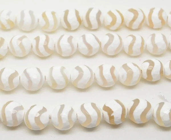 Natural 10mm White Zebra Vein Tibetan Agates DZi Beads 40pcs Loose A Lot | Украшения и аксессуары
