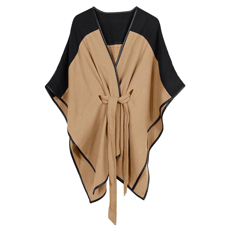 

New Designer Women Poncho Cape Open Front Cardigan Wrap Shawl Knitted Cashmere Sweater Coat Female Spring Autumn Capes