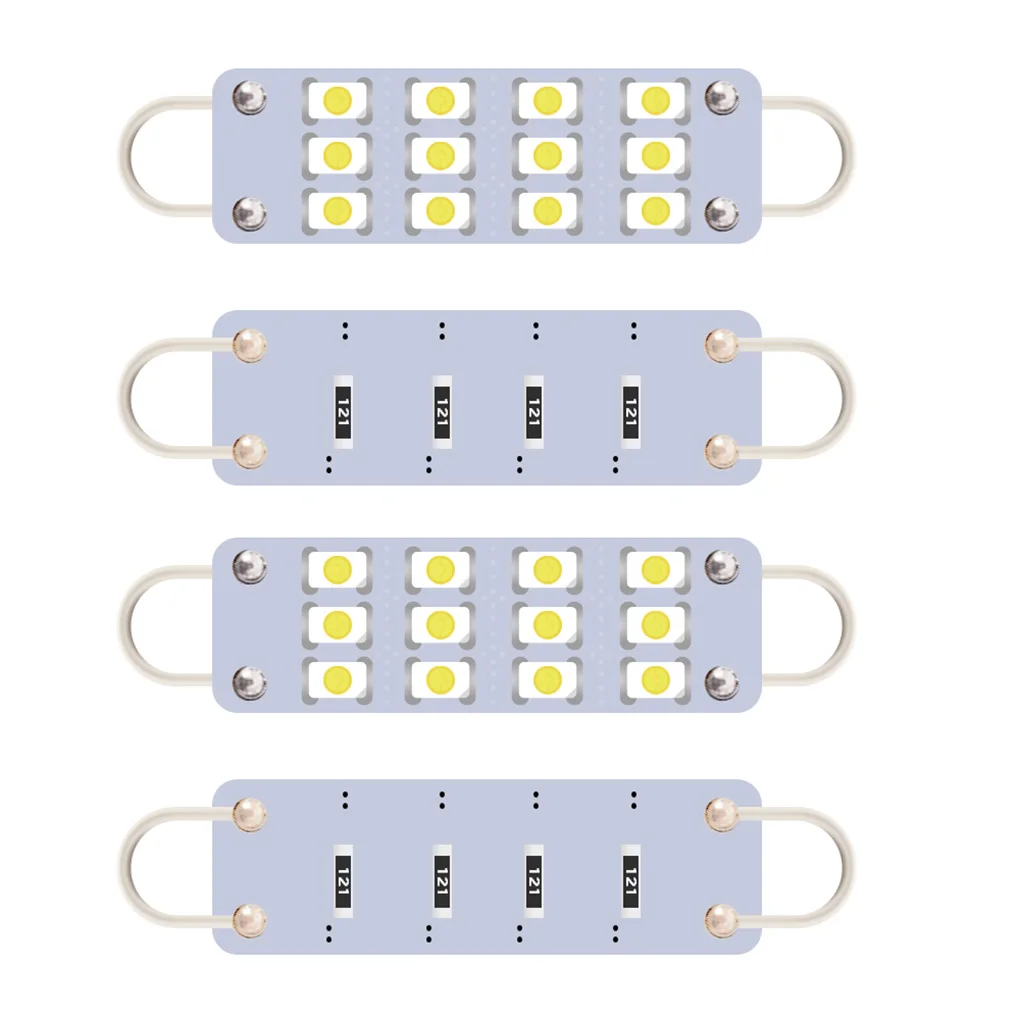 4 шт. 44 мм 12smd 3030 Автомобильный светодиодный светильник лампы Чтение светильник высокой яркости 6000K 100LM лампы белого цвета с укрыты внутренной сводной светильник