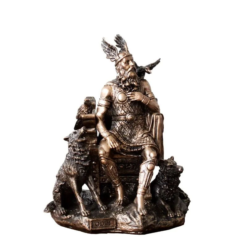 Скандинавская мифологическая статуя Эзира короля богов Одина из смолы Art&Craft креативная статуя Кофейня мифологическая фигурка украшения X3620