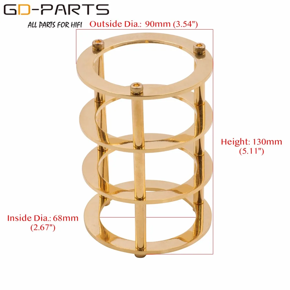 GD-PARTS 1 шт. хромированная/позолоченная латунная вакуумная трубка Защитная пленка для EL34 300B 12AX7 6V6 6L6 Hifi винтажный аудио усилитель DIY