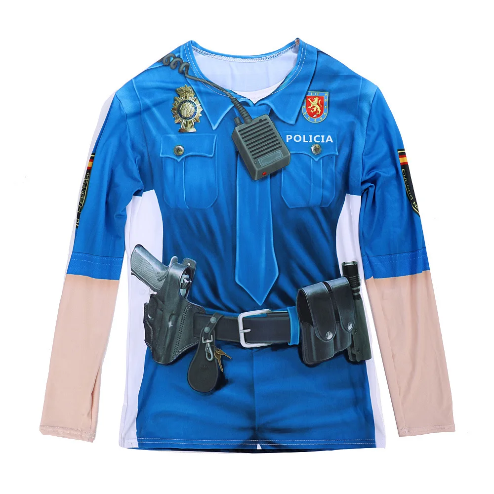  PTYGO PUBG Cospaly Spain Police T Shirt Repeat Dinner Short Sleeve High Quality Tee Clothing Tops M