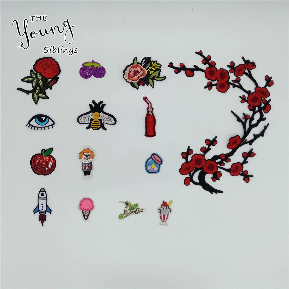 

High quality Patches Hot melt adhesive Applique Embroidery Fashion Badge Sewing Iron on patch DIY Clothing Accessory C5636-C5652