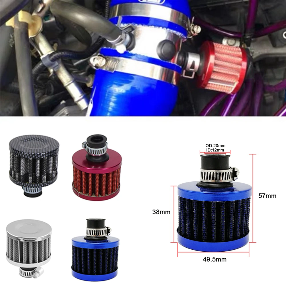 Universal 12mm Car Air Filter Clipon Auto Round Conical Cold Intake