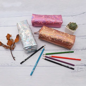

Holographic Iridescent Laser Pencil Case for Girls Boys School Cute Unicorn Pencil Bag PU Pen Box School Supplies Stationery