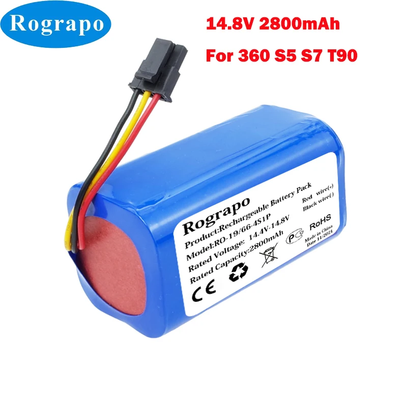 New 14.8V 2800mAh / 3400mAh Li-ion Battery For 360 S5 S7 T90 Robot Vacuum Cleaner | Электроника