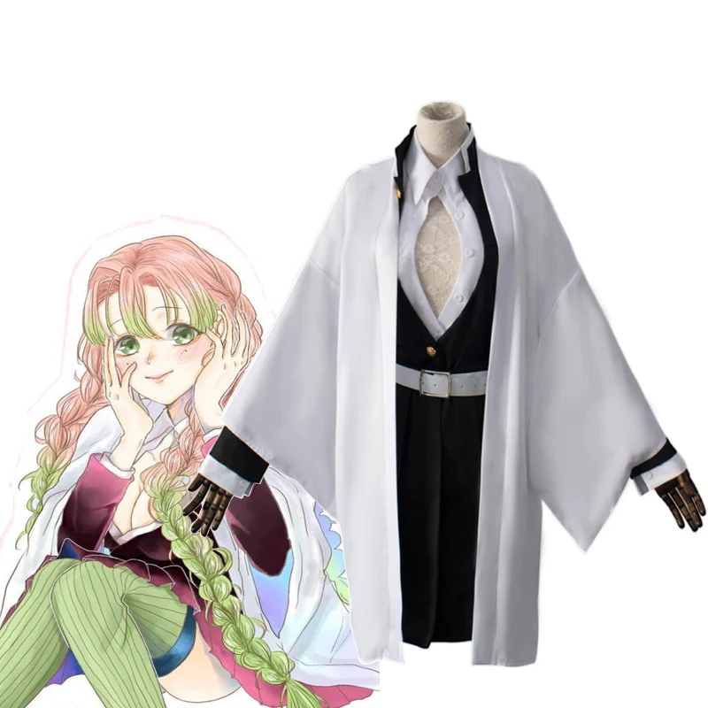 Демон Slayer: Kimetsu no Yaiba Косплей Kanroji Mitsuri кимоно Униформа Helloween Carnaval Рождественский костюм набор одежды|Костюмы