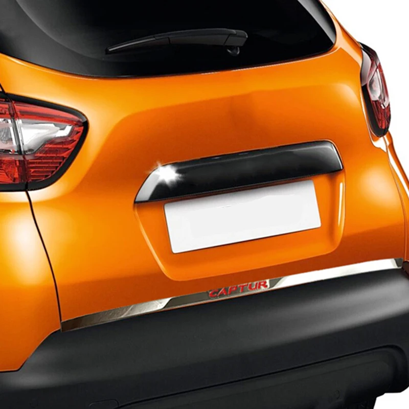 

For Renault Captur 2015 2016 2017 Accessories Door Sticker Stainless Steel back door Tailgate trim Sticker Car Styling