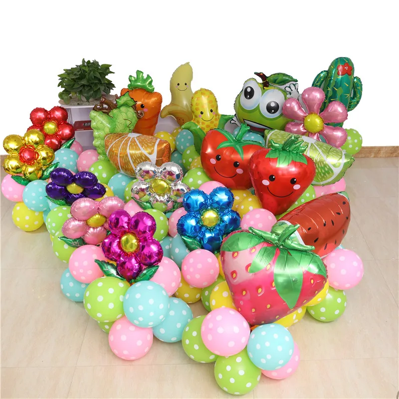 

Flower fruit stand balloon School Children's Day balloons kids birthday party animal balloons home garden decorations dq18-21