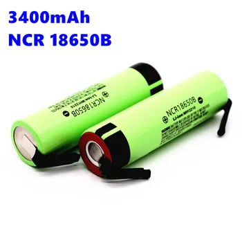 

100% New Original NCR 18650B 18650 Li-ion recargable de la batera de 3400 mAh 3,7 V para linterna/or +DIY nquel pieza