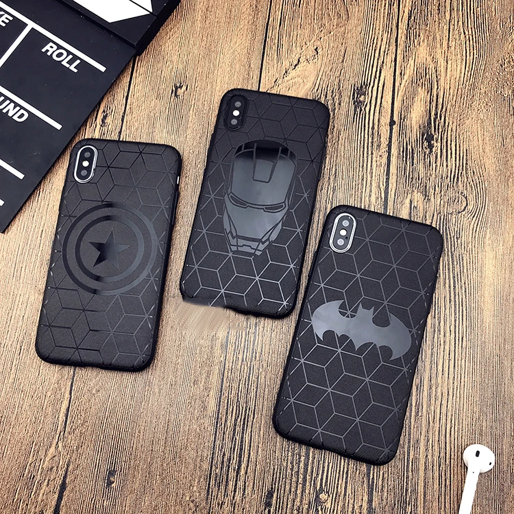 Чехол с принтом Marvel для iphone X 11 PRO XS MAX XR 8 7 6 6s plus, мягкий матовый 3d силиконовый чехол с изображением Железного человека, Человека-паука, Мстителей