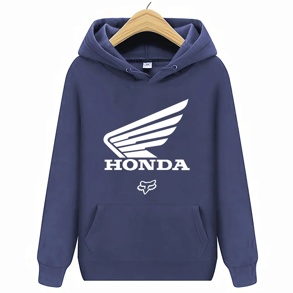 Fox X Honda Женская Honda Базовая футболка с коротким рукавом, красная одежда - Цвет: Hoodie Navy