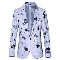 Mens Luxury Floral Printed Suit Blazer Homme Night Club Stage Wedding 2020 Single Breasted Jacket Ternos Masculino Luxo 5XL 6XL 2