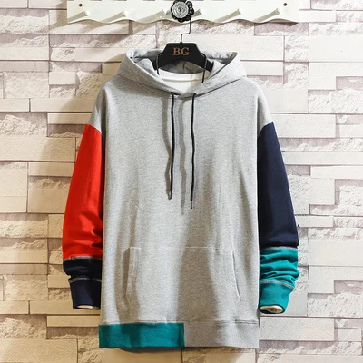 WY23 Gray LIFENWENNA цветные толстовки с защитой мужские брендовые свитшоты, одежда новое поступление пэчворк хип хоп Мужская Спортивная толстовка с капюшоном уличная верхняя одежда - Color: WY23 Gray