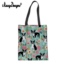 Большая Холщовая Сумка torba na zakupy с животным принтом, женская сумка для покупок, Экологичная Женская пляжная сумка, Студенческая сумка для книг, Прямая поставка