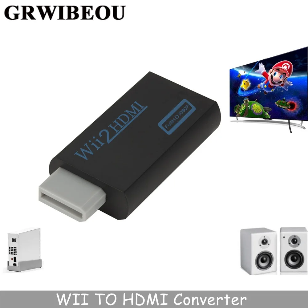  Grwibeou per Wii Al Convertitore di Hdmi Adattatore Full Hd 1080P Wii a Hdmi Wii2HDMI Convertitore 