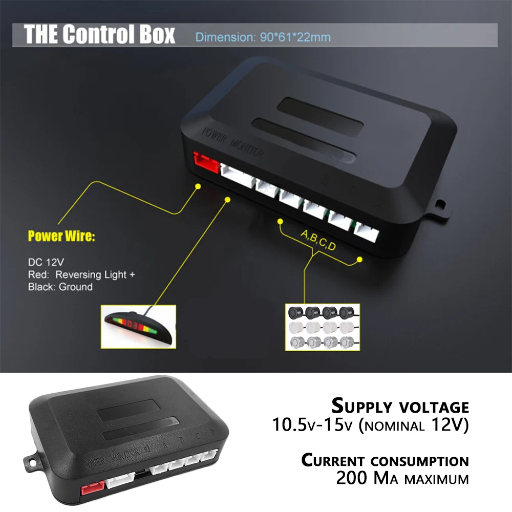 Auto Parkplatz Sensor mit Sensoren Auto Auto Detektor Parktronic Led-anzeige Reverse Backup Radar Monitor Alert System Auto Parkplatz Sensor mit Sensoren Auto Auto Detektor Parktronic Led-anzeige Reverse Backup Radar Monitor Alert System