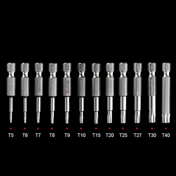 

12x Tamper Proof Torx Screwdriver Bit Steel Alloy Drill Flat Maintenance Tools