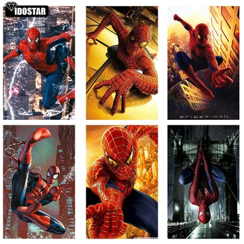 

IOOSTAR DIY 5d Diamond Painting Superhero Movie Spiderman Full Square/Round Drill Crystal Mosaic Picture diy Diamond Embroidery